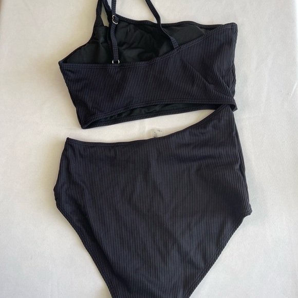 Yonique Black Ribbed Bikini Set - Picture 4 of 4